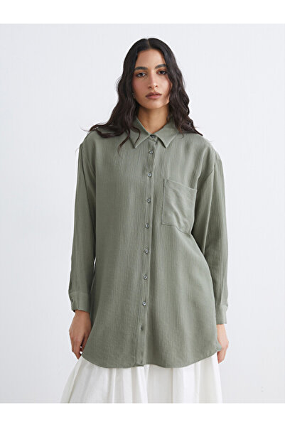 LC Waikiki Textured Oversize Women's Shirt Tunic