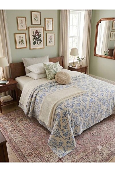 Erca Home Tekstil Ürünleri Floral Patterned Pique Single Cotton (140 X 240 cm...