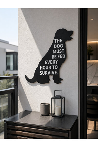 Dil Çıkarmış Köpek Figürlü MDF Duvar Dekoru/Modern Duvar Aksesuarı