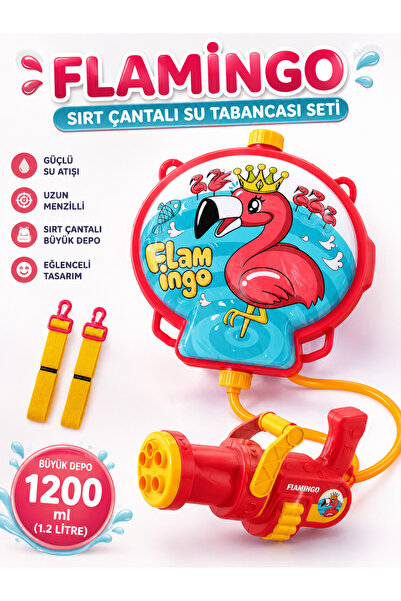 a v d a Flamingo Uzay Gemisi Sırt Çantalı Pompalı Su Tabancası 1200ml