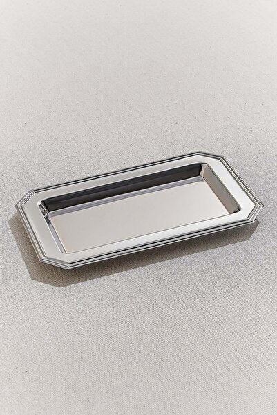 Paşabahçe Octagon Metal Tray Rectangular, Stylish Serving Tray
