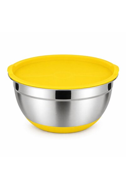 Velaris Bol cu capac, din oțel inoxidabil, 20 cm, antiderapant, galben