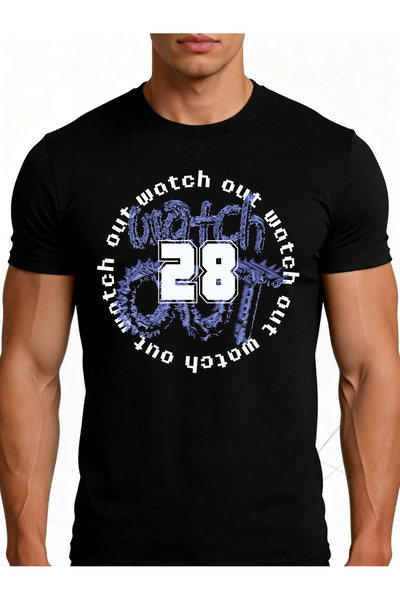 LİNA06 Men's 100% Cotton Retro Funny T-Shirt Watch Out 28 - Casual Wear, Soft...