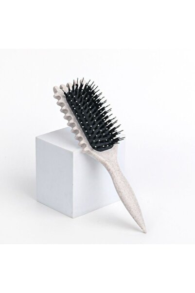 Yallabena Wheat Straw Cushioned Hair Styling Comb Soft Bristle Volumising Cur...