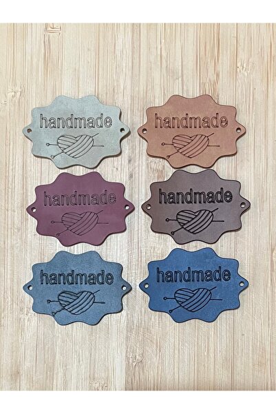 Öztürk Tuhafiye Leather Handmade Tag Sewable 6 Pieces 6 Different Colors 5 cm...