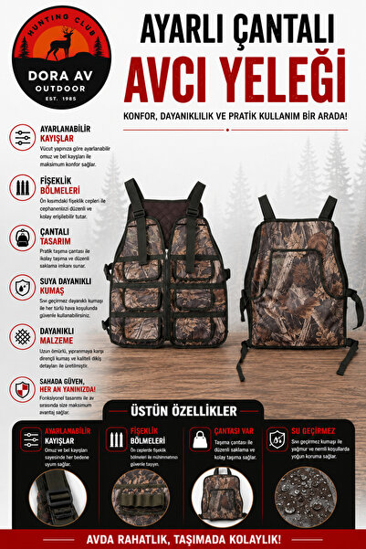 DORA AV OUTDOOR DORA AYARLI ÇANTALI AVCI YELEĞİ