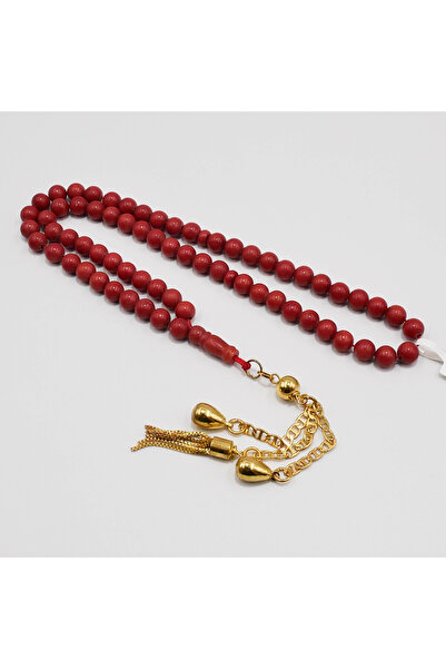 Generic Coral Dust Rosary 66 Beads 7mm Matte Red Prayer Beads 47g Premium Tas...
