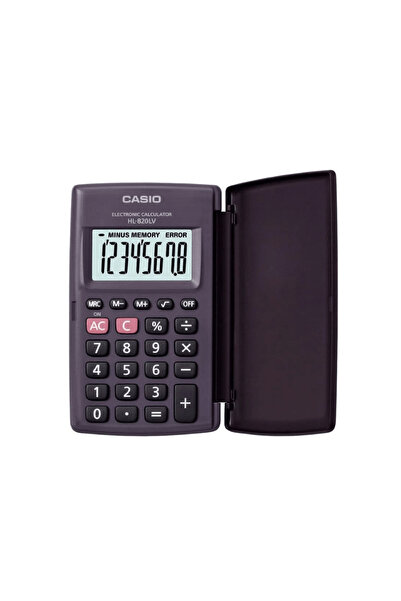 Casio Calculator de buzunar cu 8 cifre HL-820LV cu carcasă neagră