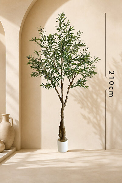 ZVEZVIA Tall Faux Olive Topiary with Olives, Modern Low-Maintenance Home Offi...