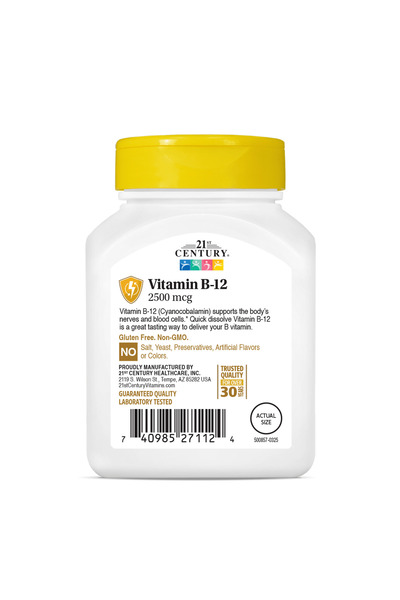 21st Century Vitamina B-12 2500 mcg cu dizolvare rapidă, 110 comprimate