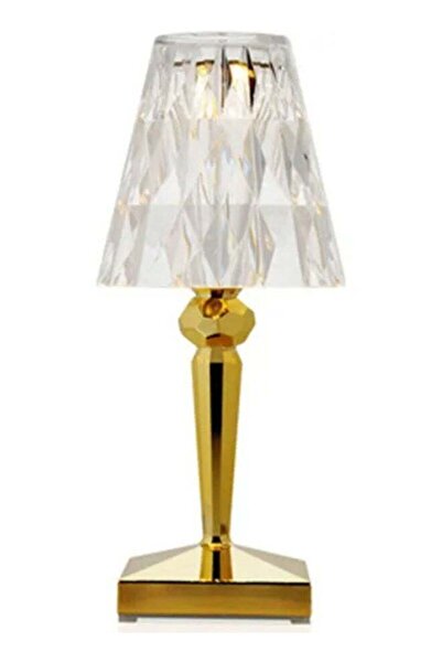 Arabest Gold Crystal Table Lamp, Rechargeable Touch LED Desk Lamp, Portable B...