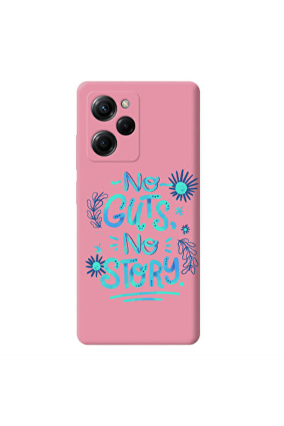 Other Xiaomi Poco X5 Pro No guts no story Pink Colored Silicone TPU Θήκη