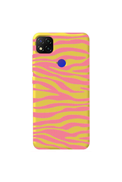 Other Xiaomi Redmi 9c Pink Zebra Yellow Colored Silicone TPU Θήκη