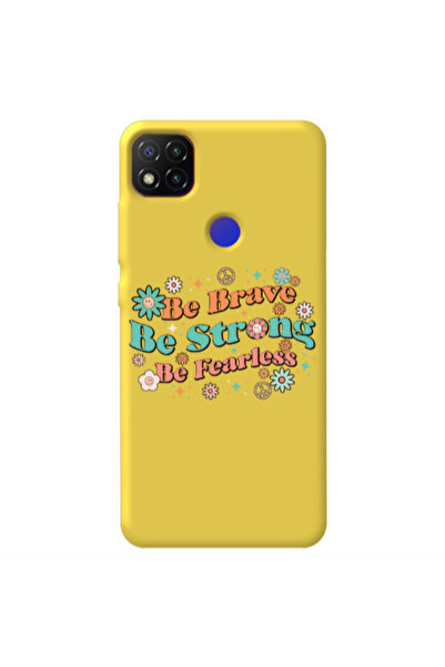 Other Xiaomi Redmi 9c Be Brave Yellow Colored Silicone TPU Θήκη