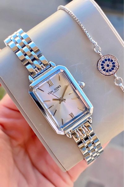 Tom Jones London Women's Watch Silver Color Original Steel Waterproof 3Atm 2 Years Warranty with Invoice