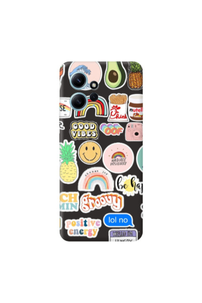 Other Xiaomi Redmi Note 12 4G Good vibes Black Colored Silicone TPU Θήκη