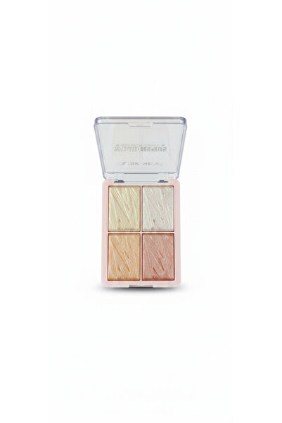 PİNK KEY Pink Key Super Glow Baked Powder Palette Highlighter 4 Colors No.02
