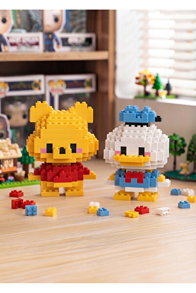 Bricks make a wise life Winnie The Pooh Ve Donald Duck İkili 3D yapboz Set - ...