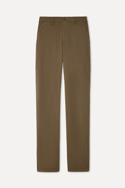 Mudo Men's Brown Straight Fit Chino Pants