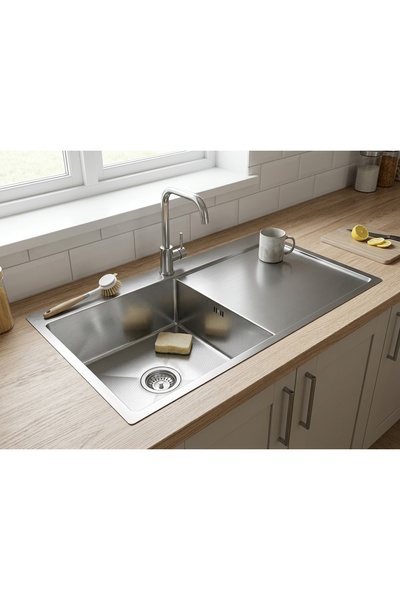 AGS Chiuveta bucatarie, inox, fagure, AGS11450B, argintiu, dreptunghiulara, 1...
