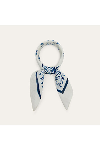 Mudo Women's Ecru Patterned Scarf