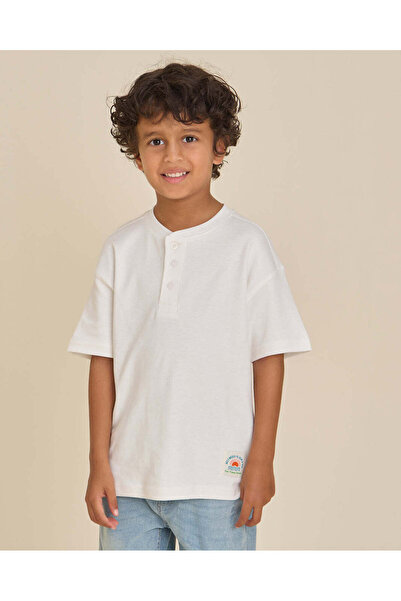 REDTAG Boys Ivory And Blue T-Shirts Pack of 2