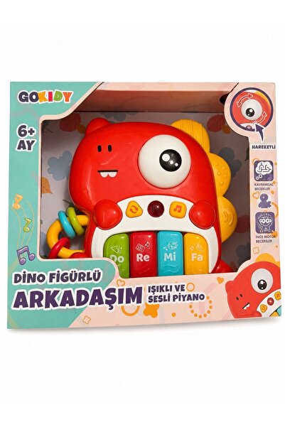 Gokidy Müzikli Dinozor Figürlü Arkadaşım Işıklı ve Sesli Piyano