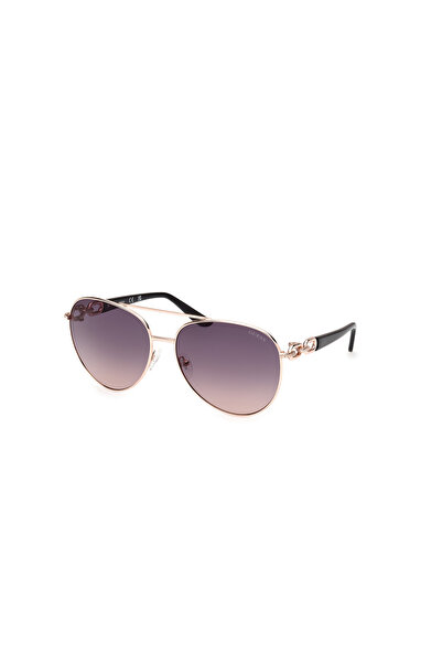 Guess نظارات شمسية نسائية معدنية بلون الذهب الوردي اللامع UV400