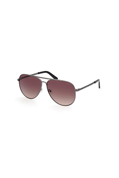 Guess Matte Dark Ruthenium Uv400 Metal Male Sunglasses