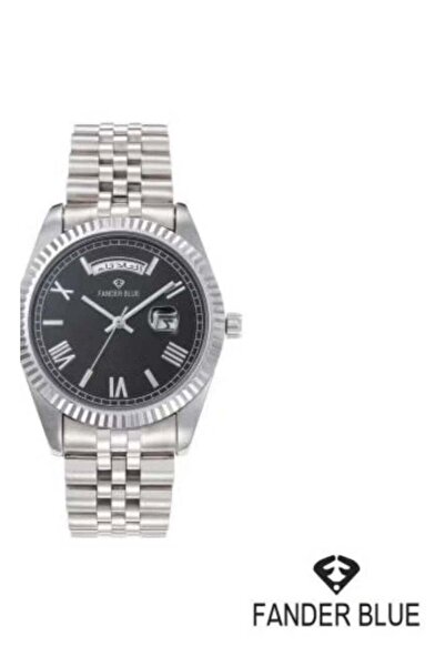 FANDER BLUE Men's Watch with Steel Strap and Black Dial