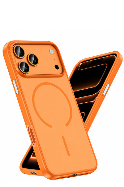 Nezih Case iPhone 17 Pro Max Uyumlu Magsafe Sarj Destekli Metal Tuşlu Şık Kapak