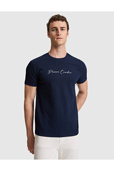 Pierre Cardin Lacivert Slim Fit Bisiklet Yaka Tişört 50327858-VR033
