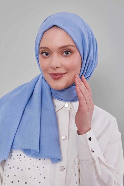 Levidor Blue Plain Tencel Shawl