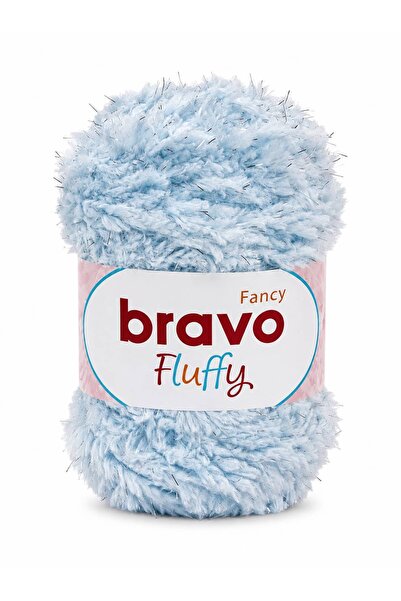 Bravo Fluffy Soft Plush Glitter Hand Knitting Yarn 100 Gr 100 Meters