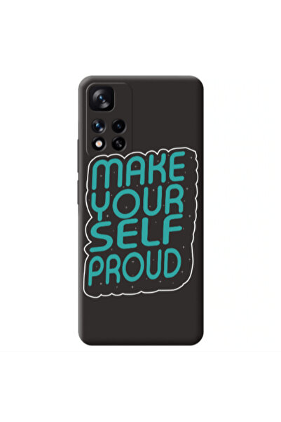 Other Xiaomi Redmi Note 11 Pro 5G Make Your Self Proud Black Colored Silicone...