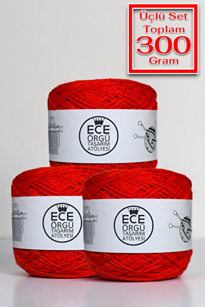 Ece Örgü Tasarım Atölyesi Orange Colored, 2 mm Thick, 100% Cotton Cord Knitti...