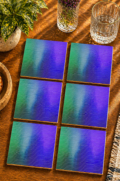JHAAR Modern Design Set of 6 Coasters - Uv Printing Mdf - 10X10 cm