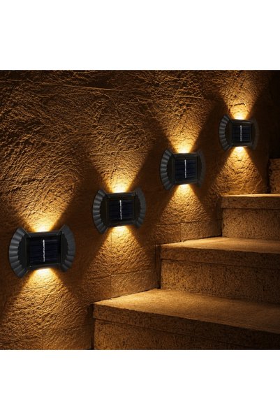 OEM Set 4 Lampi Solare cu senzor cu lumina bidirectionala, rezistenta la apa