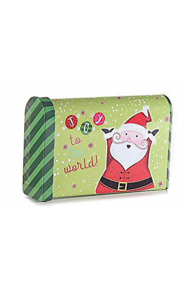 Decorer Cutie metalică multicoloră Moș Crăciun 10.5x3x7 cm