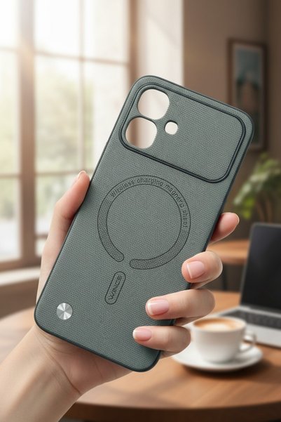 batuteknoloji Infinix Smart 20 MagSafe Görünümlü Karbon BTU Silikon Kapak