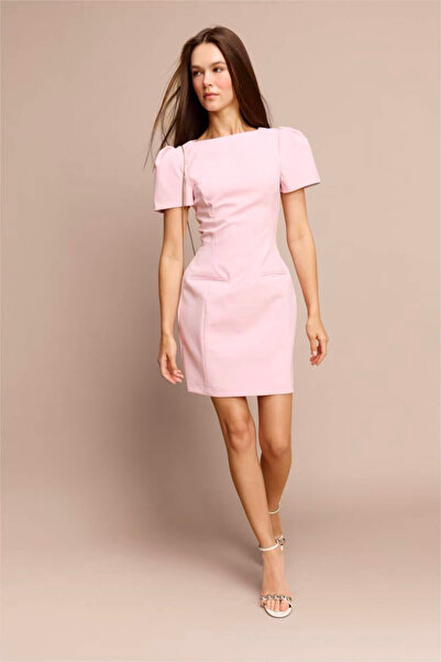 DeFacto Boat Neck Short Sleeve Mini Dress H2740Ax26Sp