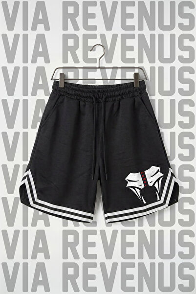 Vordevia Rebel Printed Unisex Vortex Fabric Sports Training Shorts with Strip...