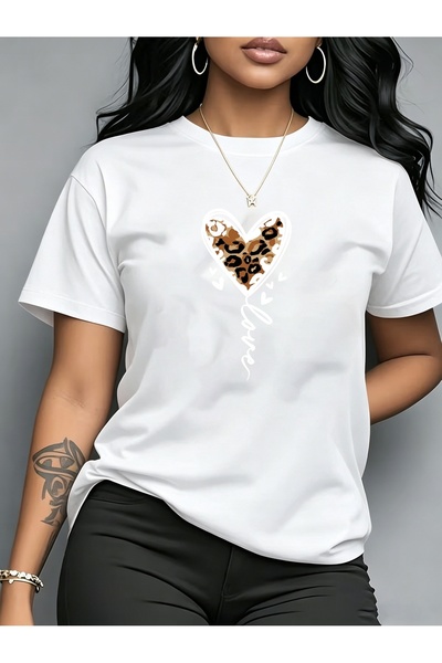 2mcup Round Neck Short Sleeve T-Shirt - Women'S Shirt, Fashionable Elegant, C...