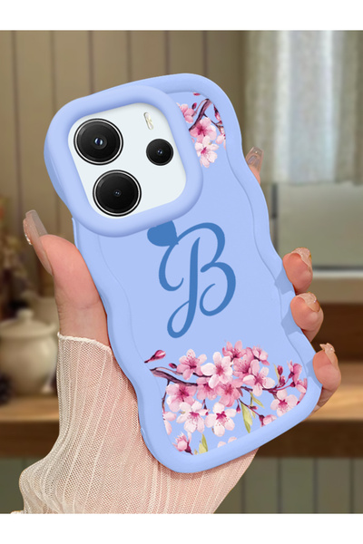 PATTERNOVA Redmi Note 14 4G Uyumlu Dalgalı yumuşak kenar kiraz çiçeği kılıf, ...