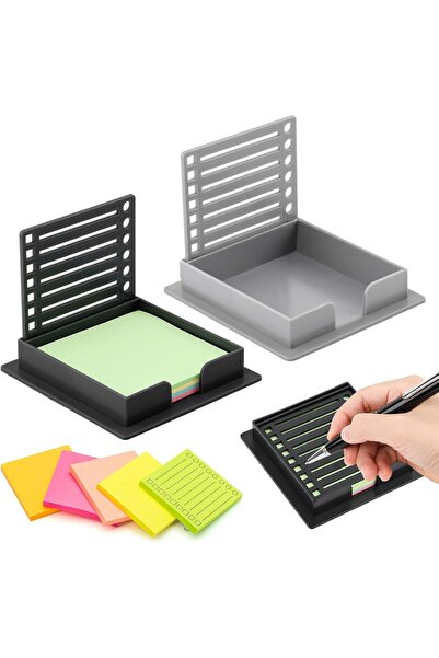 Arabest 2-Piece Sticky Note Stencil Template,3x3 Sticky Pads Dispenser with L...