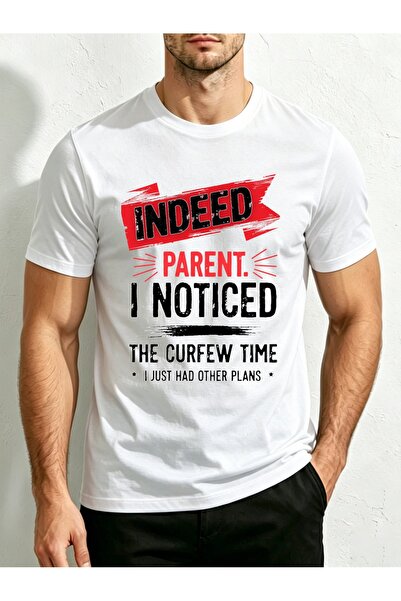 BASEPULSE Style, Men's T-Shirt, Indeed Parent Text Design, Casual Attire, Gif...