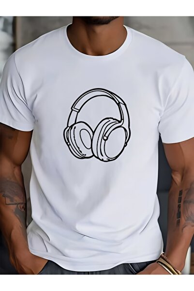 BASEPULSE Super Soft Comfy 180g T-Shirt with Headphone Graphic Perfect Gift M...