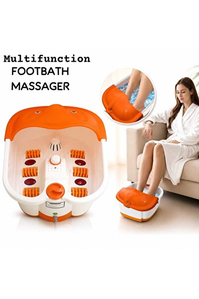 essentialneedforall Multifunction Footbath massager, orange and white massage...