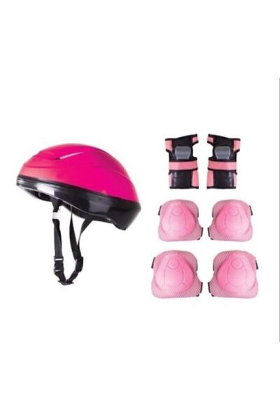 Premini Çocuklar için Pembe Scooter Koruyucu Seti, Kask, Dirseklik ve Bileklik