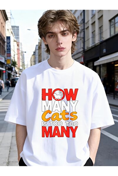 BASEPULSE تي شيرت قطني كاجوال مضحك وفريد من نوعه من How Cat Is Too Many Men ب...